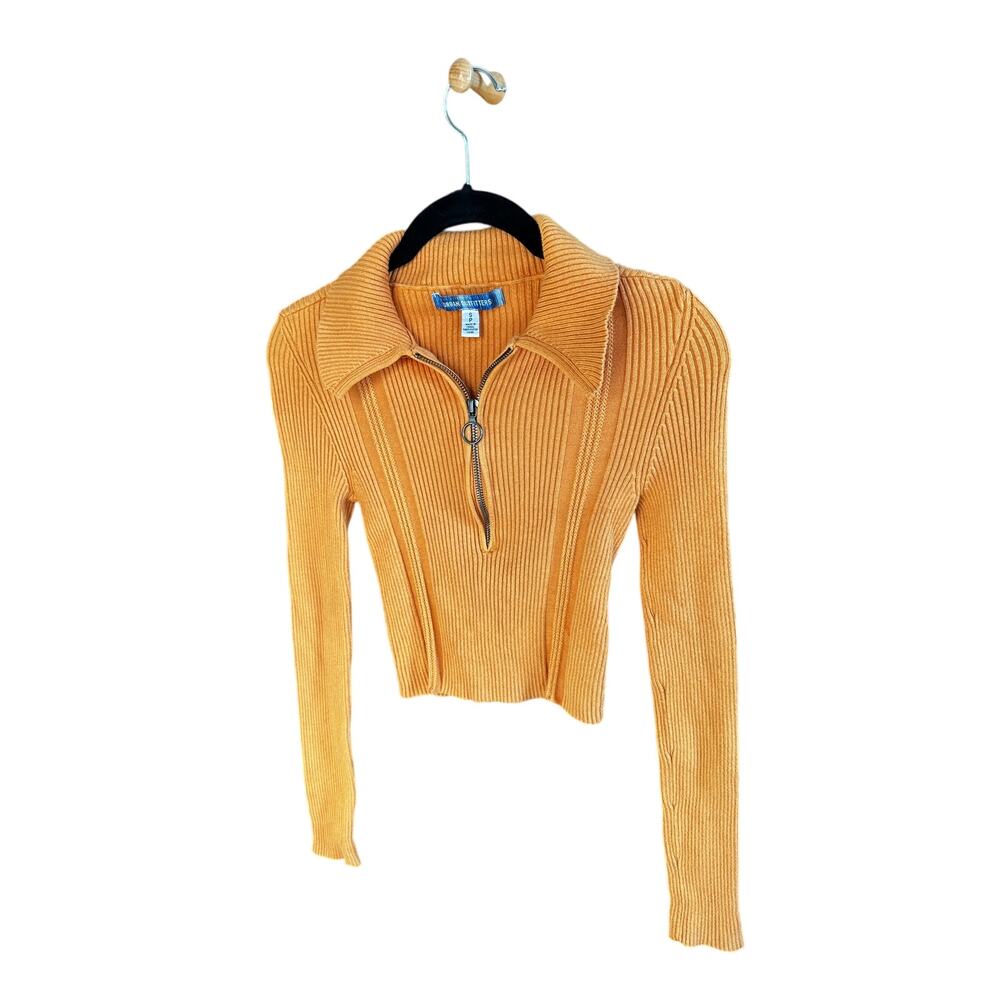 Mustard Yellow Urban Outfitters Quarter Zip Sweater